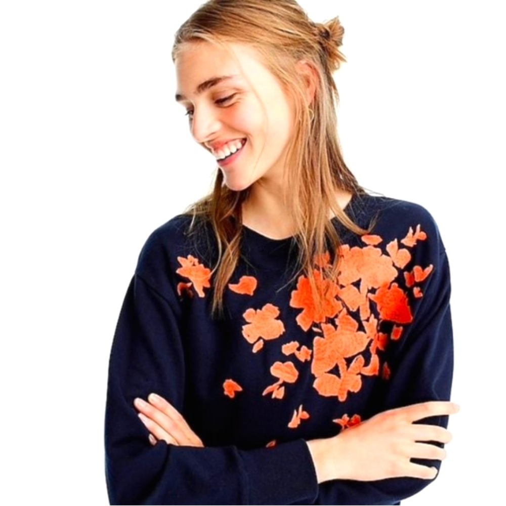 J. Crew embroidered sweatshirt Large